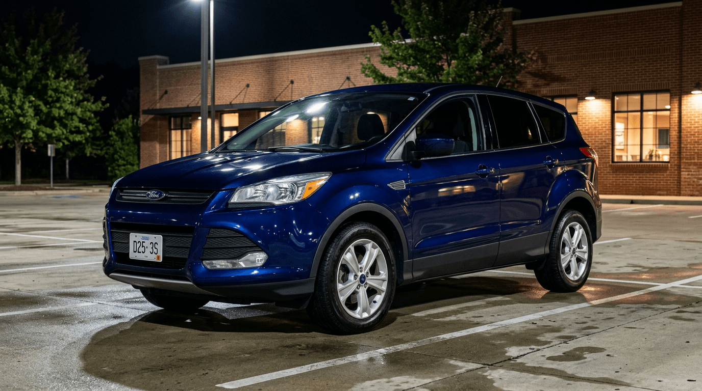 Ford Escape после подготовки — стойка подкрашена, дверь отрегулирована