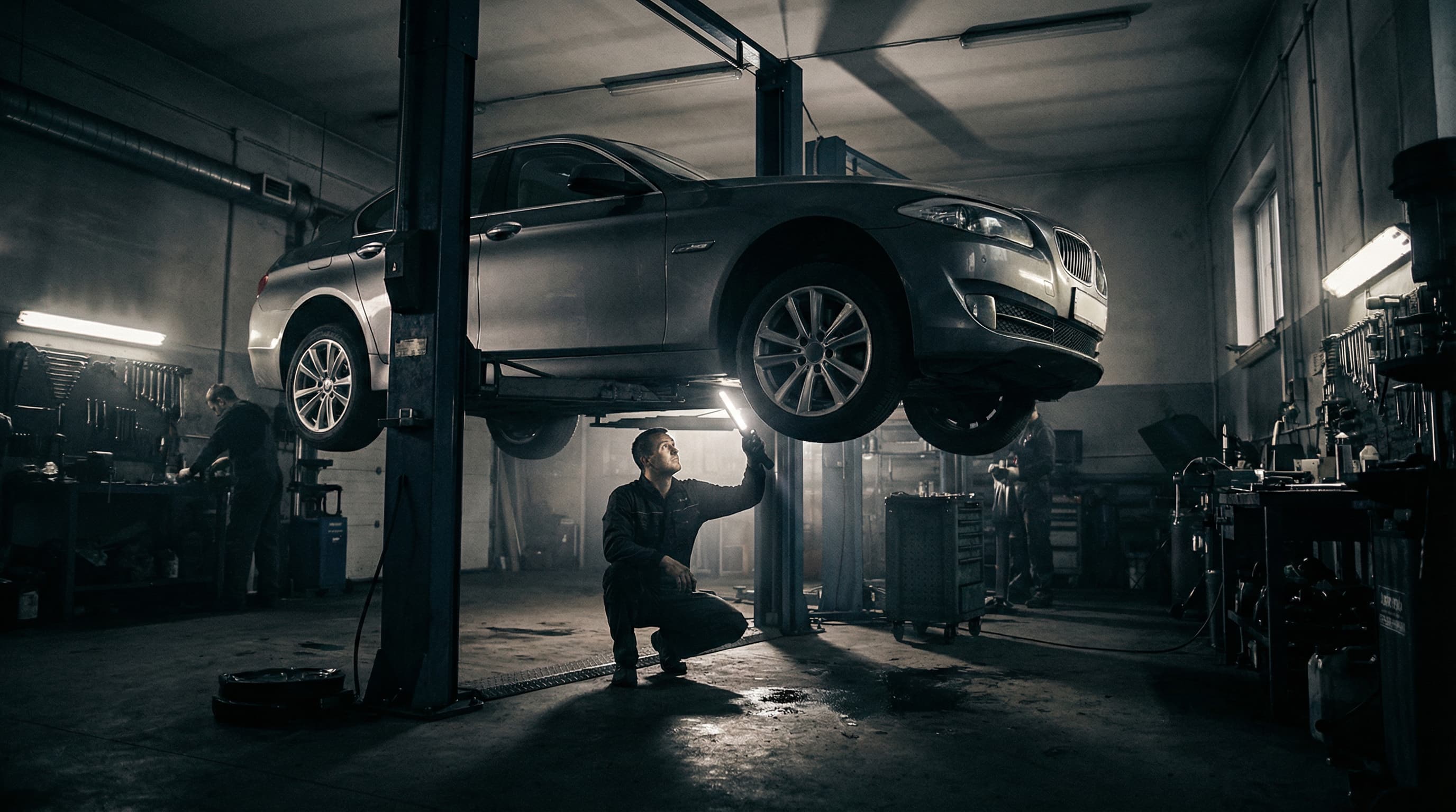 Выездная диагностика автомобиля — осмотр на подъёмнике