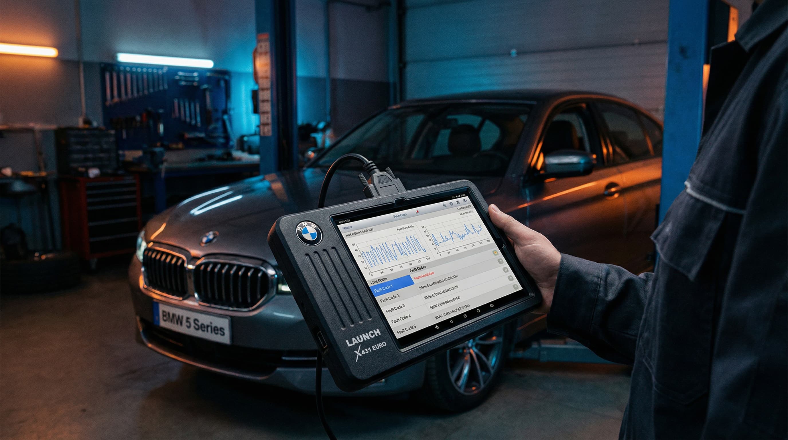 Проверка BMW G30 сканером Launch X431 в Минске — чтение блоков управления