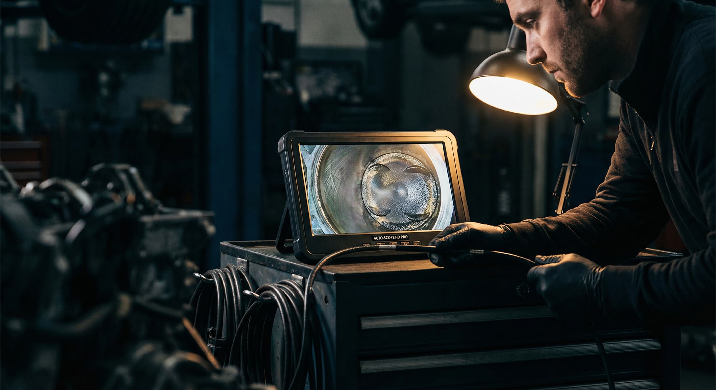 Монитор эндоскопа Full HD — осмотр внутренней поверхности цилиндра двигателя