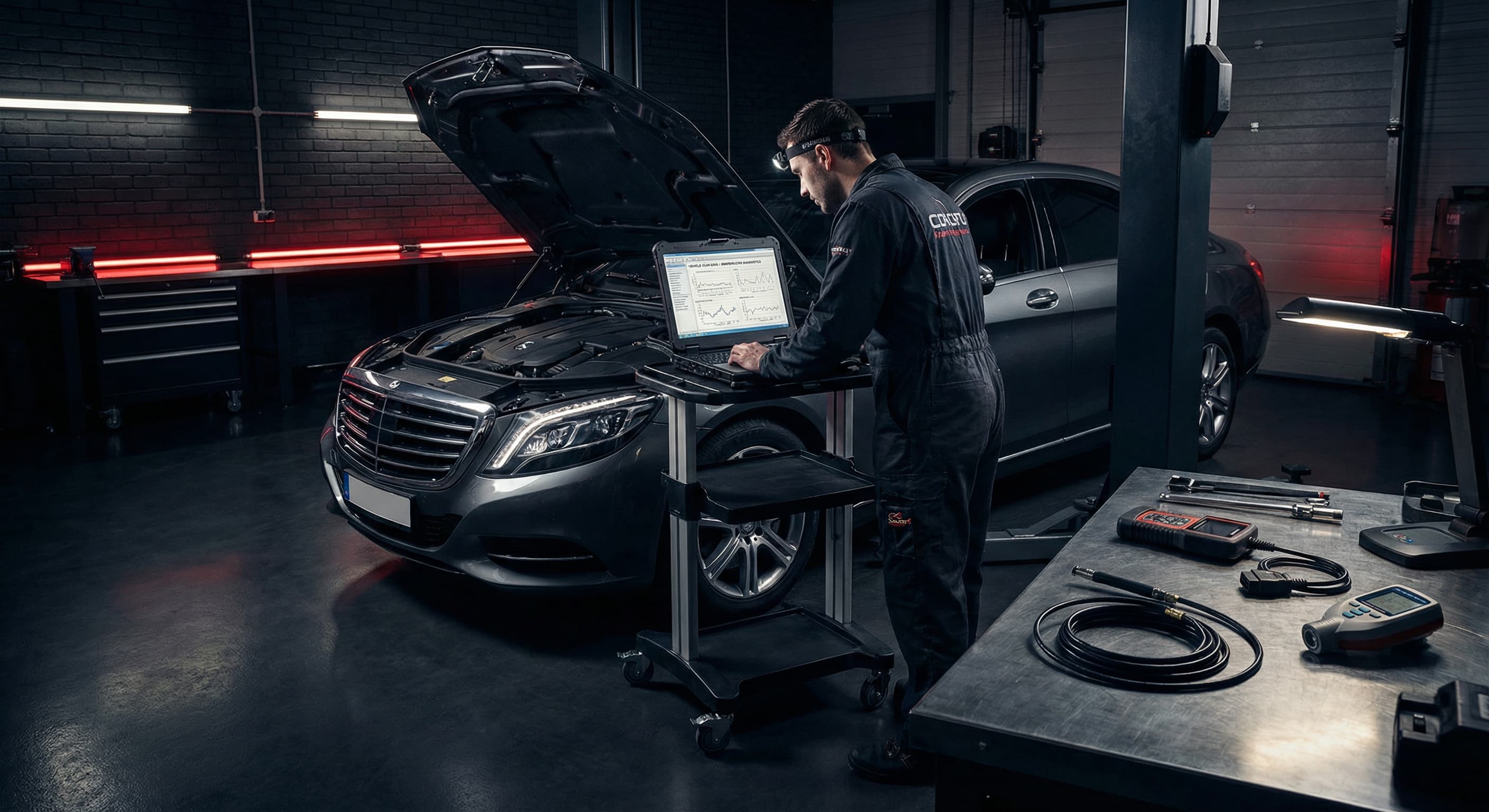 Профильная диагностика автомобиля дилерским сканером в профессиональном гараже